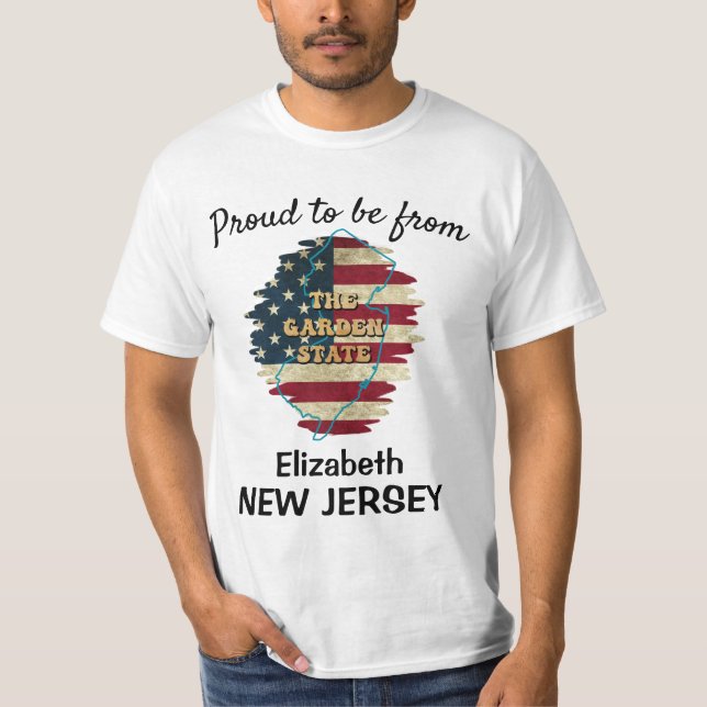 T-Shirt Estatal Personalizado de Nova Jersey (Frente)
