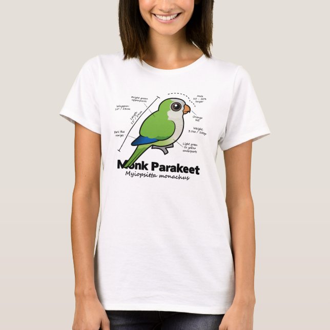 T-shirt Estatísticas do Parakeet da monge (Frente)