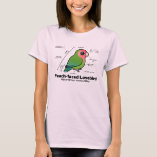 T-shirt estatísticas Pêssego-enfrentadas do Lovebird