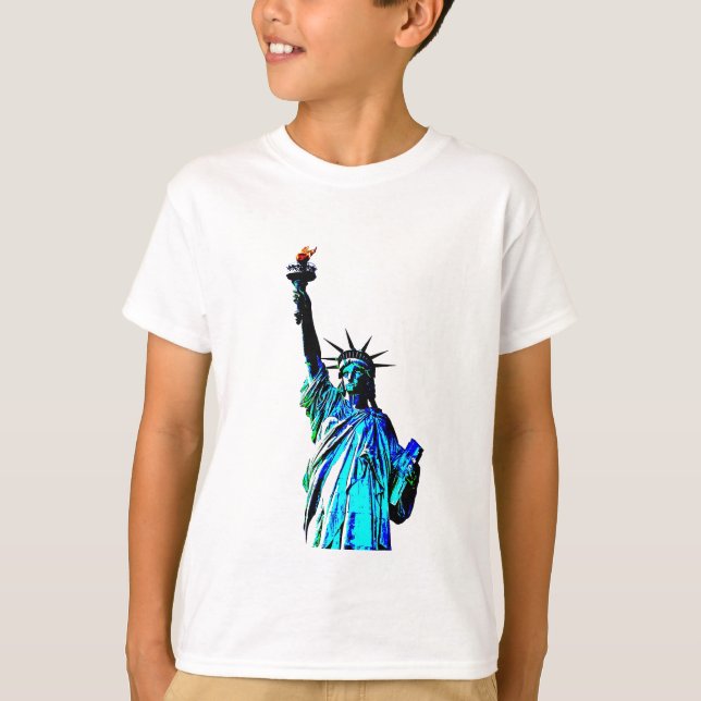 T-shirt Estátua Azul da Liberdade (Frente)