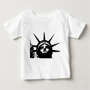 T-shirt Estátua da Liberdade Pop Art Preto e Branco
