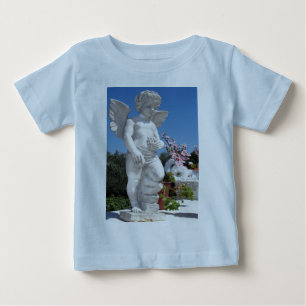 T-shirt Estátua De Anjo Em Azul Claro