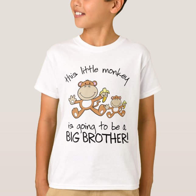 T-shirt este big brother pequeno do macaco (Frente)