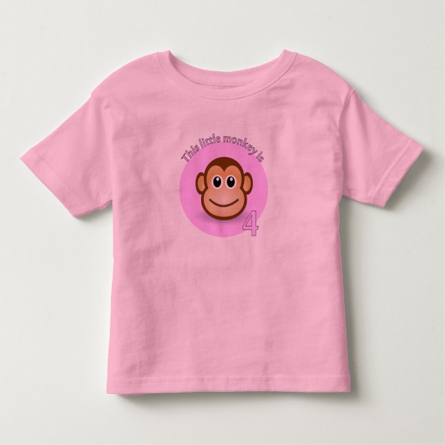 T-shirt Este macaco pequeno é 4 (Frente)