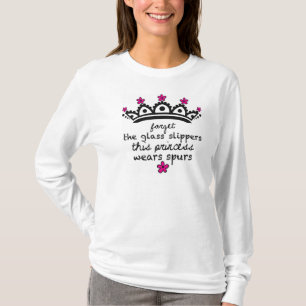 T-shirt Este tshirt longo Dente-branco da luva da princesa