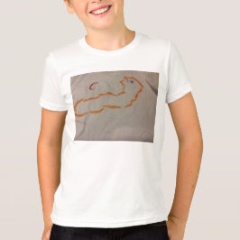 T-shirt Estêncil acrílico alaranjado brilhante através da