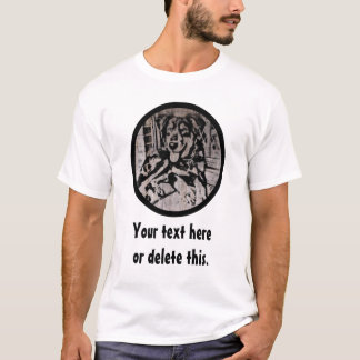 T-shirt Estêncil inglês do filhote de cachorro do pastor