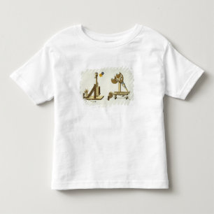 T-shirt Estilingue com "fogo grego", placa 'de uma