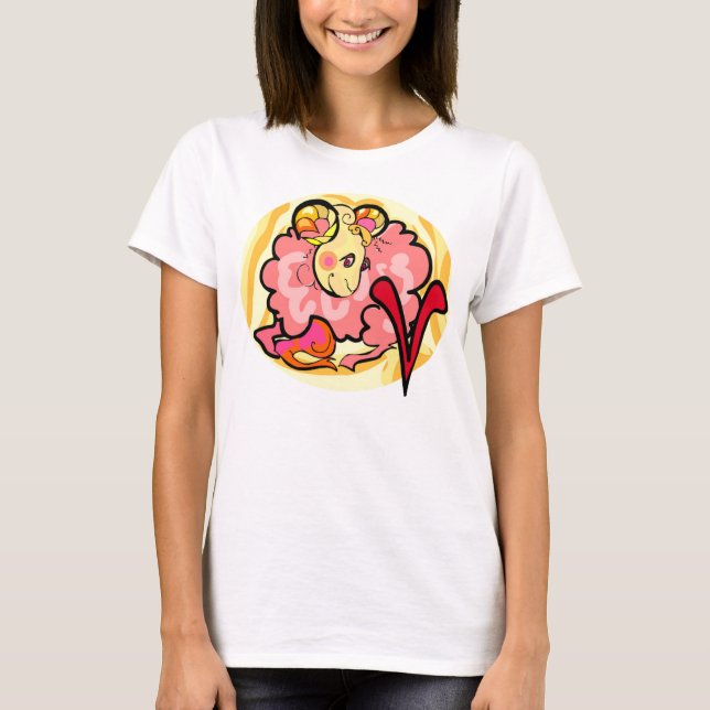 T-shirt Estilo 1970 Aries Pintura com Símbolo (Frente)