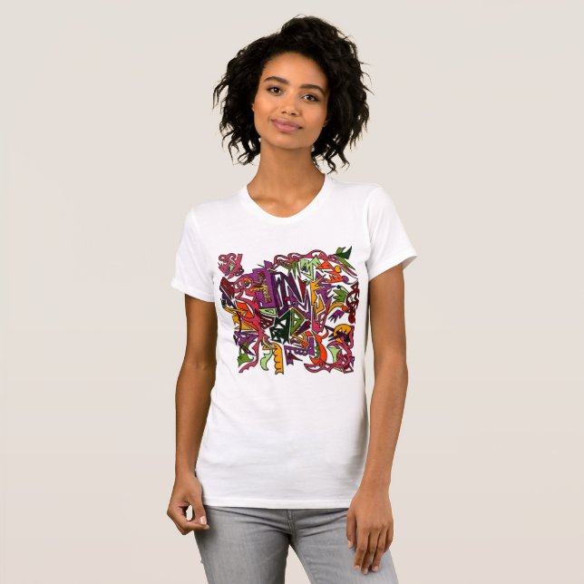 T-shirt Estilo abstrato de Picasso (Frente Completa)