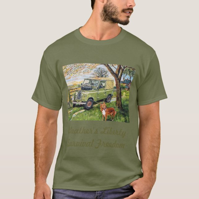 T-shirt Estilo antigo Land Rover da "fazenda" (Frente)