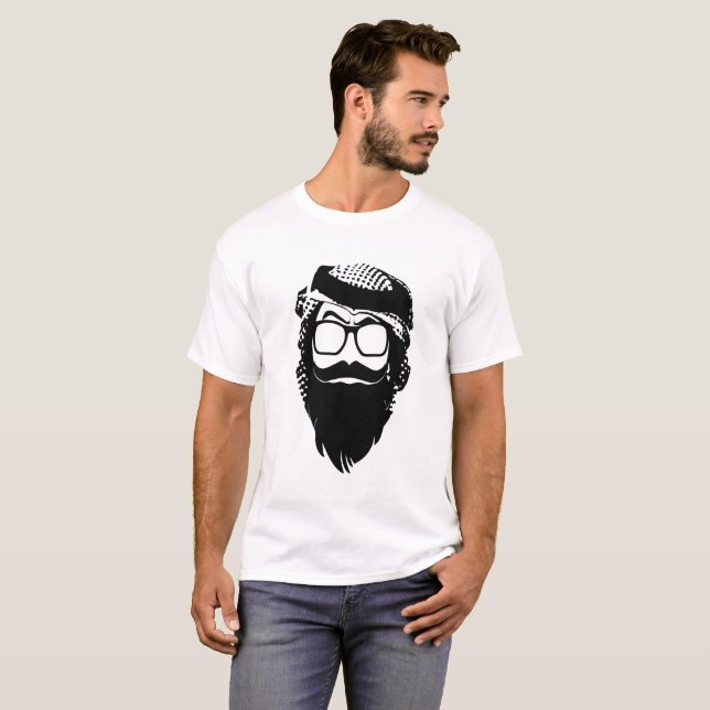 T-shirt estilo árabe do homem (Frente Completa)
