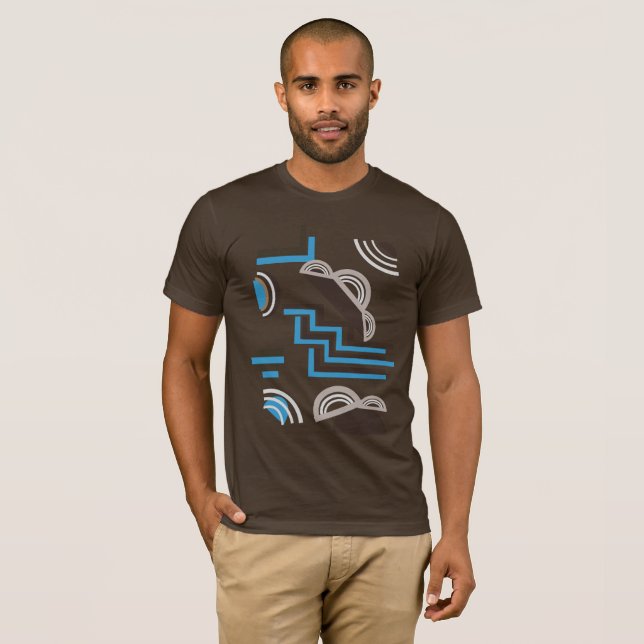 T-shirt Estilo Art Deco Design abstrato (Frente Completa)
