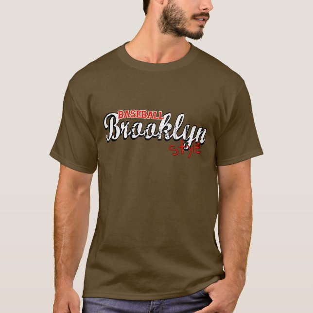 T-shirt Estilo de Brooklyn do basebol (Frente)