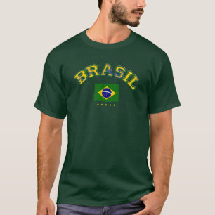 T-shirt Estilo de futebol com a bandeira do Brasil