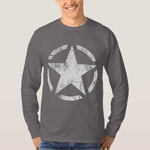 T-shirt Estilo do Grunge do vintage do estêncil da estrel