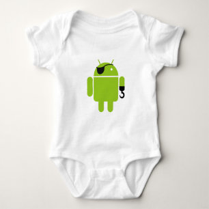T-shirt Estilo do pirata do robô do Android