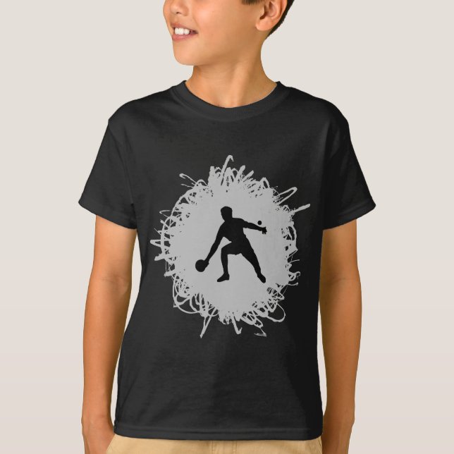 T-shirt Estilo do Scribble de Pong do sibilo (Frente)