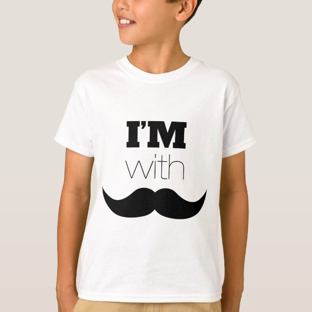 T-shirt Estou com bigode (Frente)