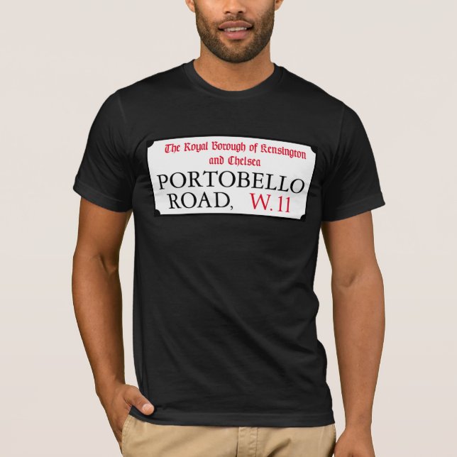 T-shirt Estrada de Portobello, sinal de rua de Londres (Frente)
