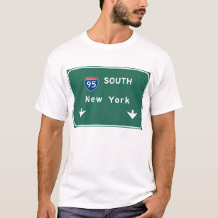 T-shirt Estrada de um estado a outro do estado NY do