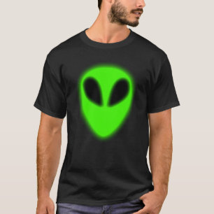 T-shirt estrangeiro verde de incandescência