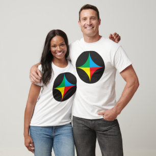 T-shirt estrela azul vermelha