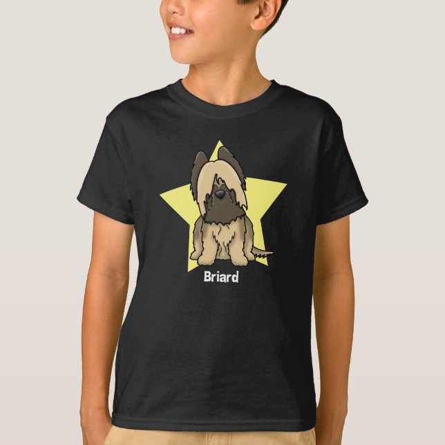 T-shirt Estrela Briard de Kawaii (Frente)