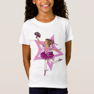 T-shirt Estrela da bailarina no rosa com parte superior do