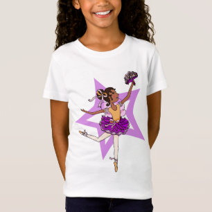 T-shirt Estrela da bailarina no rosa com parte superior do