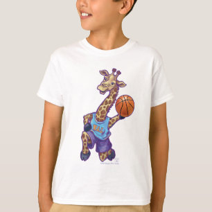 T-shirt Estrela de Basquete Girafa de Leage Animal Selvage