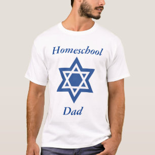 T-shirt Estrela de David judaica do pai de Homeschool