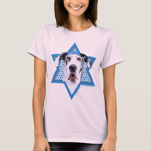 T-shirt Estrela de Hanukkah de David - Grande Dane - Harle (Frente)