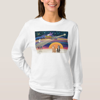 T-shirt Estrela de Natal - Gatos marrom e laranja tabby (d
