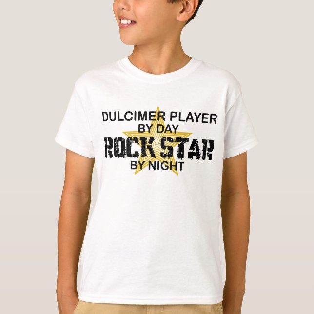 T-shirt Estrela do rock do Dulcimer em a noite (Frente)
