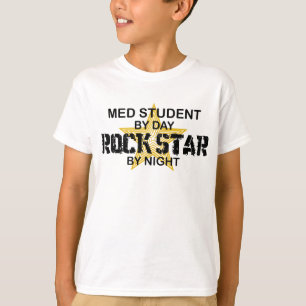 T-shirt Estrela do rock do estudante do MED em a noite