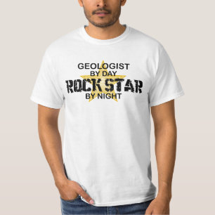 T-shirt Estrela do rock do geólogo em a noite
