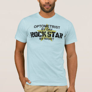 T-shirt Estrela do rock do optometrista em a noite