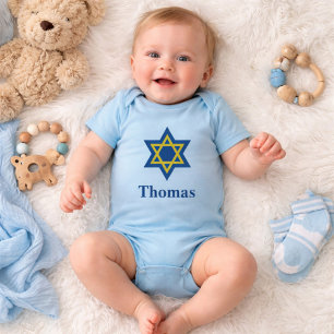 T-shirt Estrela Judaica Azul e Dourada de David