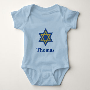 T-shirt Estrela Judaica Azul e Dourada de David