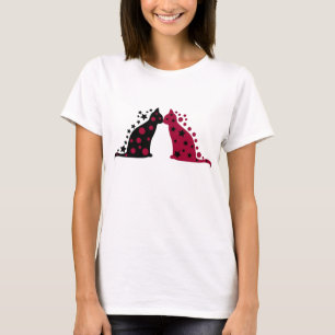 T-shirt Estrela & lua que beijam gatos