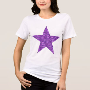 T-shirt Estrela modelada nos diamantes - violeta e