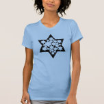 T-shirt Estrela Multiestrelas de David<br><div class="desc">Estrela Negra de David com muitas estrelas brancas no centro.</div>