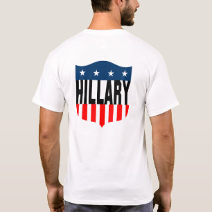 T-shirt estrelas e listras de pinhão da hillary