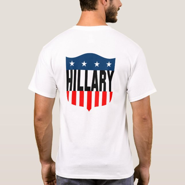 T-shirt estrelas e listras de pinhão da hillary (Verso)