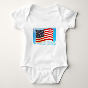 T-shirt Estrelas Listras da Bandeira Americana Honra Liber