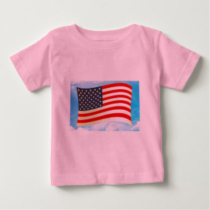 T-shirt Estrelas Listras da Bandeira Americana Honra Liber