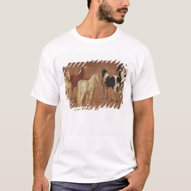 T-shirt Estudo de cinco cavalos (Frente)