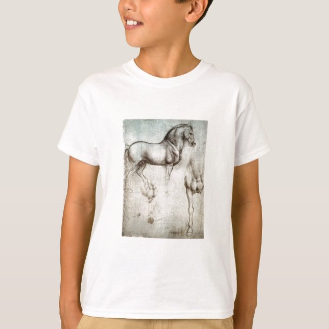 T-shirt Estudo dos cavalos - Leonardo da Vinci (Frente)