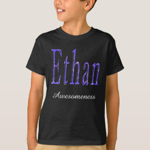 T-shirt Ethan, Nome da Consciência, Logotipo, Boys Black T